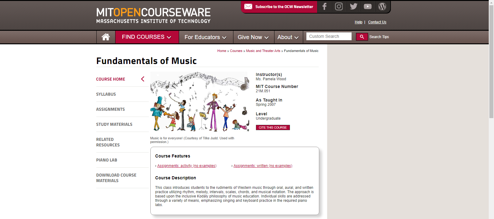 MIT Music Courses